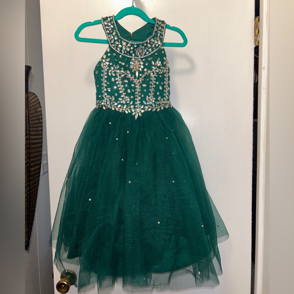 Girls Emerald Pageant Dress size 3/4
